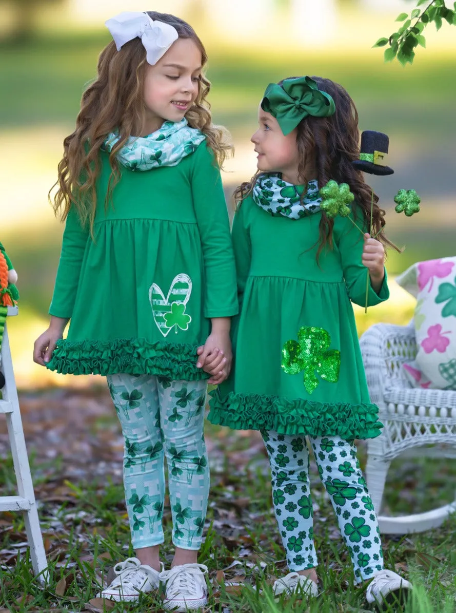 St. Paddy's Lucky Ruffle Tunic 3 Piece Set