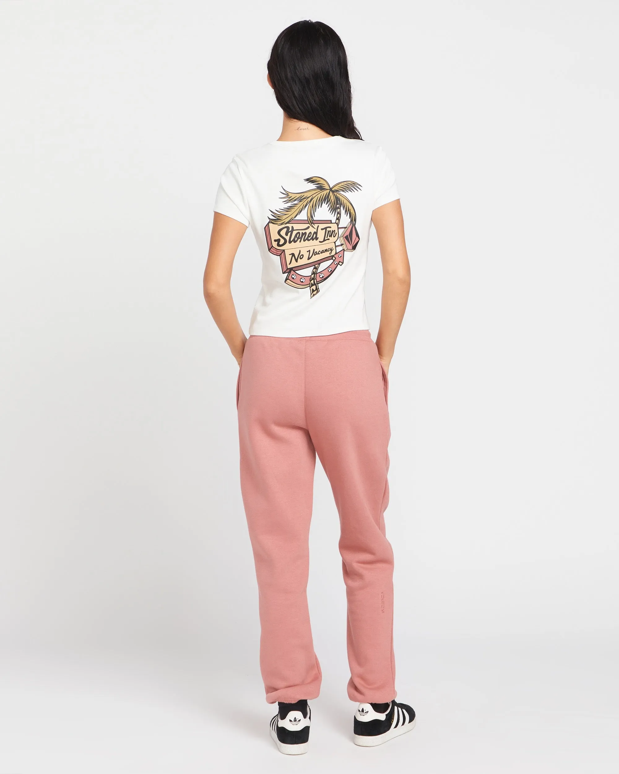 Stone Heart Up Pants - Mauve Rose