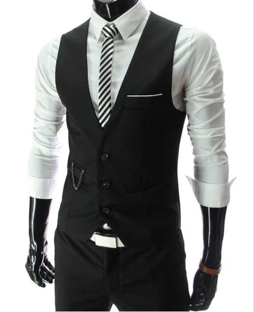 Stylish Formal Men's Slim Fit Suit Vests For Business