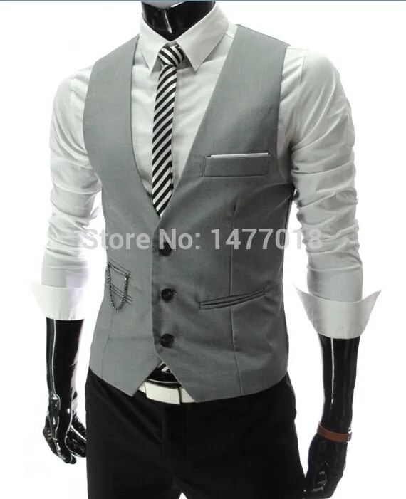 Stylish Formal Men's Slim Fit Suit Vests For Business