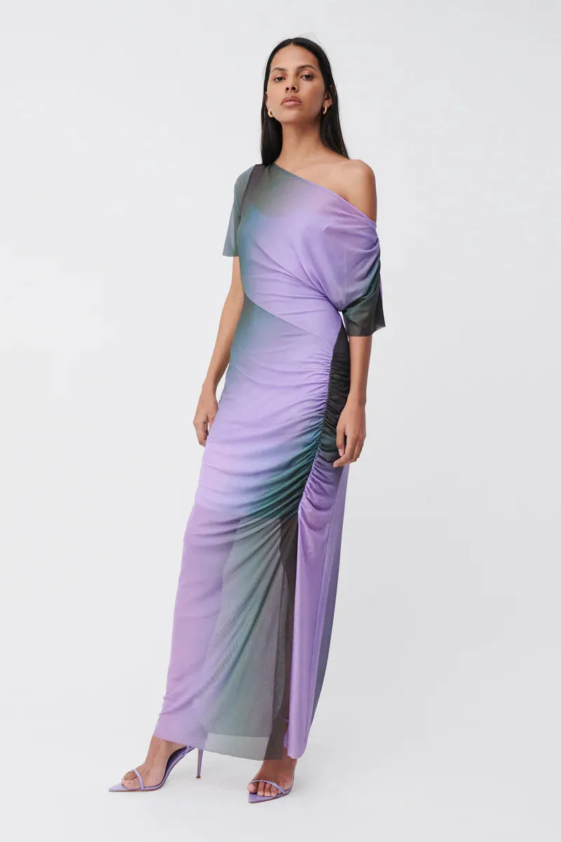 Suboo Olafur Draped Cowl Neck Longline Dress - Print