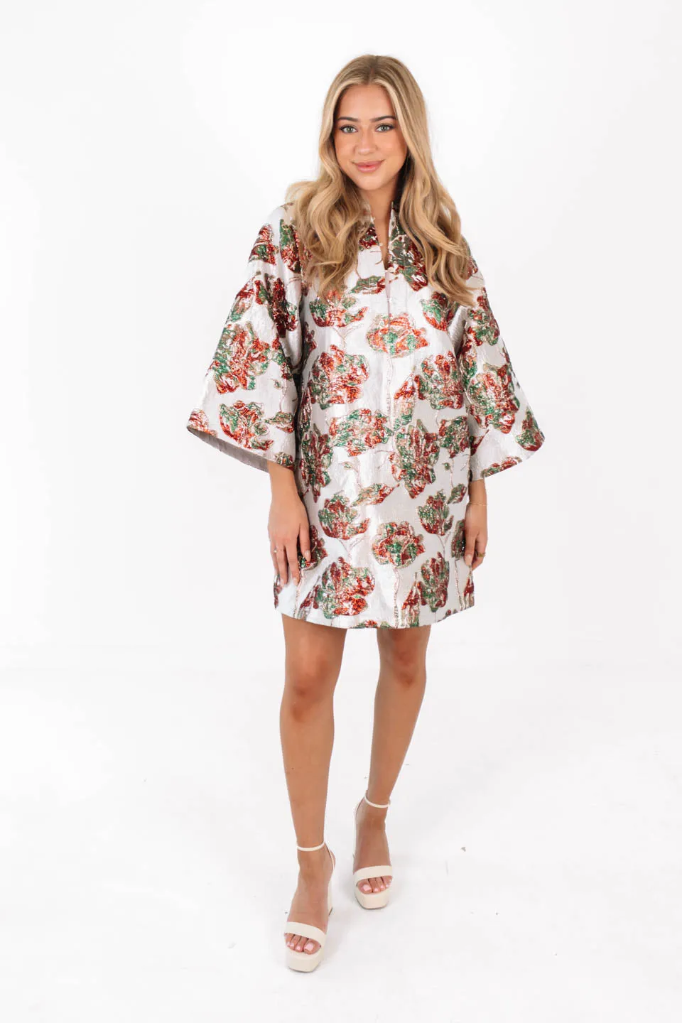 The Regina Button Up Dress - Silver