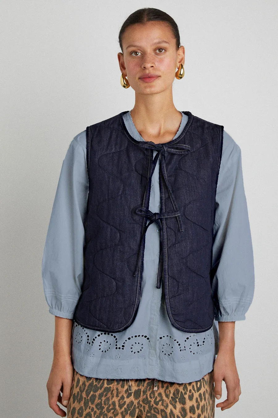 tilly gilet - indigo organic denim