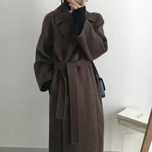 Wenkouban business casual outfits for women Double-Sided Cashmere Coat for Women 2024 New Small Mid-Length Autumn and Winter Elegant High-End Woolen Coat