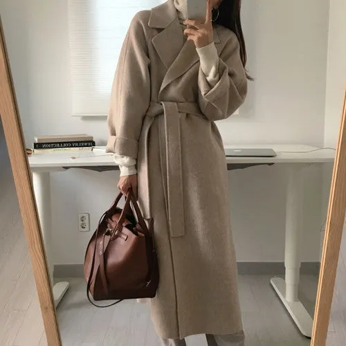 Wenkouban business casual outfits for women Double-Sided Cashmere Coat for Women 2024 New Small Mid-Length Autumn and Winter Elegant High-End Woolen Coat