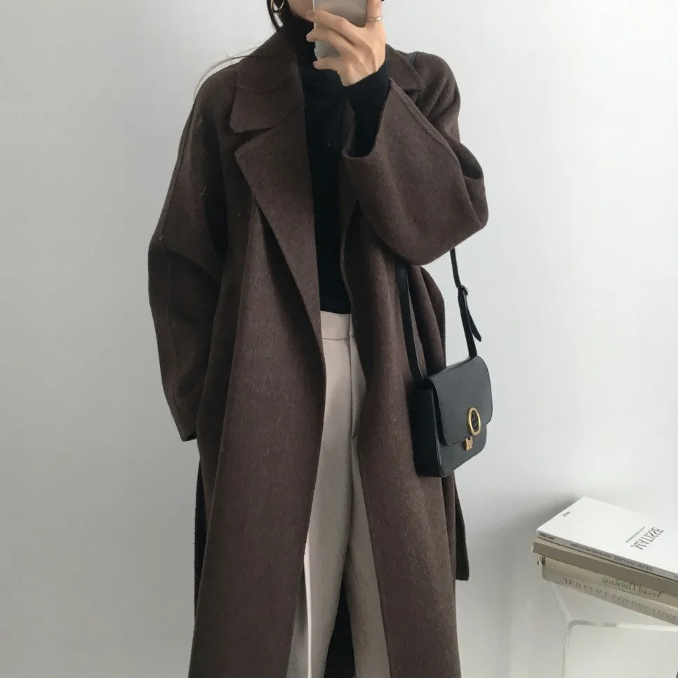 Wenkouban business casual outfits for women Double-Sided Cashmere Coat for Women 2024 New Small Mid-Length Autumn and Winter Elegant High-End Woolen Coat