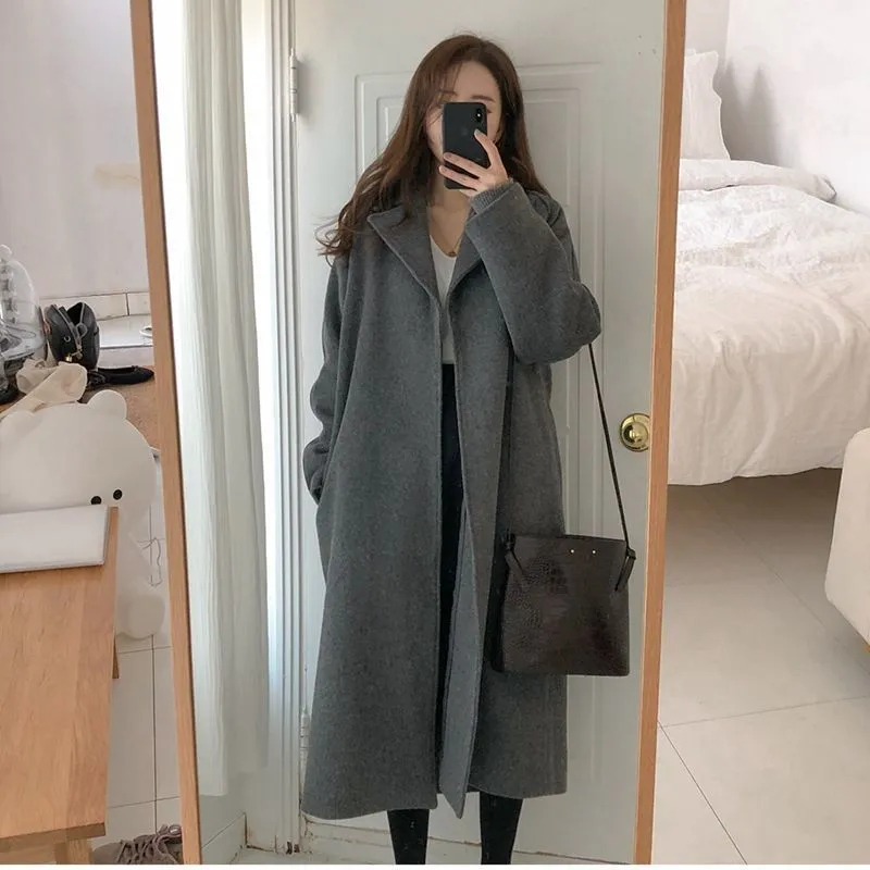 Wenkouban business casual outfits for women Double-Sided Cashmere Coat for Women 2024 New Small Mid-Length Autumn and Winter Elegant High-End Woolen Coat