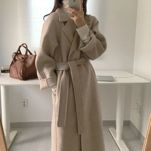 Wenkouban business casual outfits for women Double-Sided Cashmere Coat for Women 2024 New Small Mid-Length Autumn and Winter Elegant High-End Woolen Coat