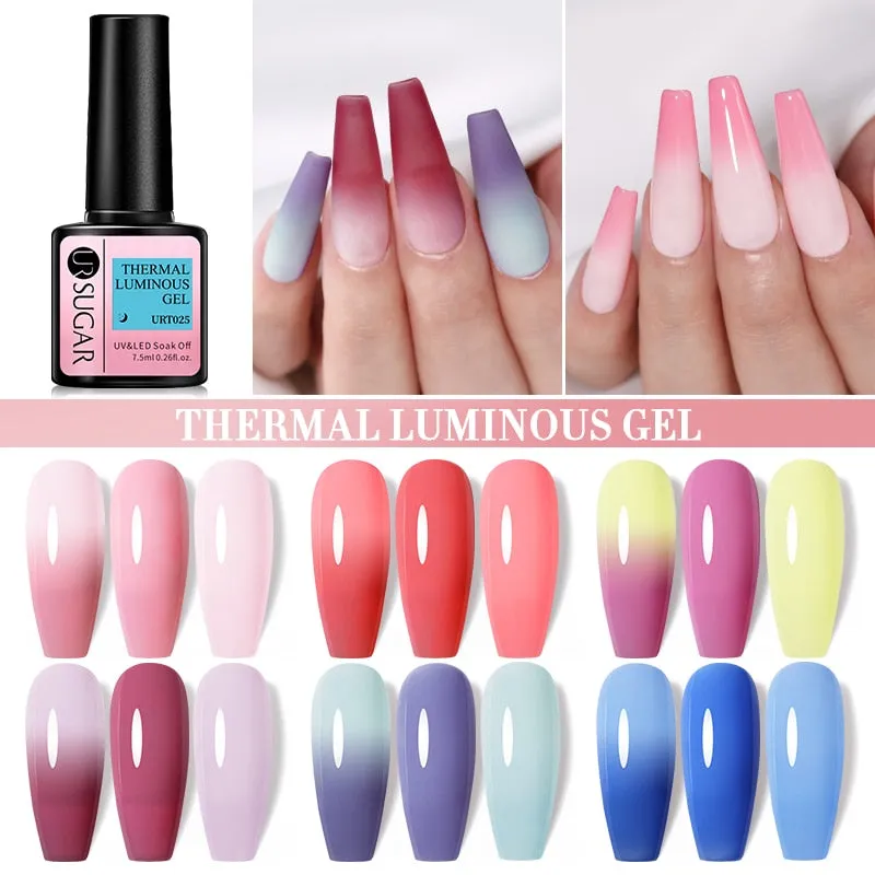 Wenkouban Thermal Gel Nail Polish Temperature Color-Changing Soak Off UV/LED Nail Gel Lacquers Varnish Gel Long Lasting Polish