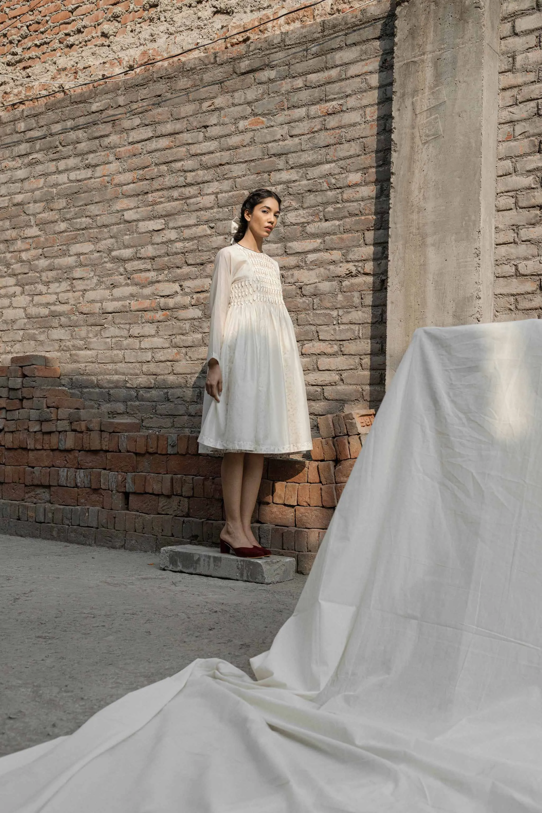 White Smoking Dress And Slip