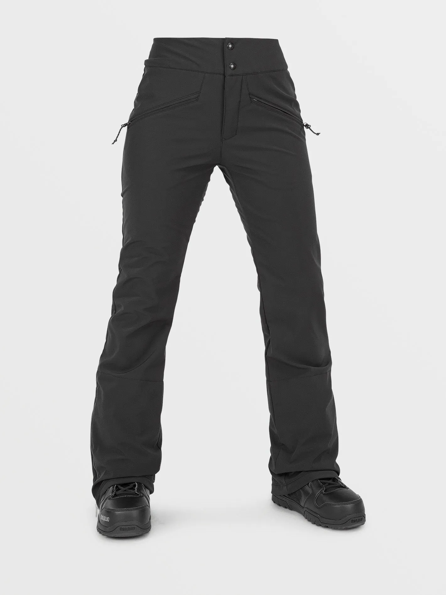 Womens Battle Stretch High Rise Pants - Black