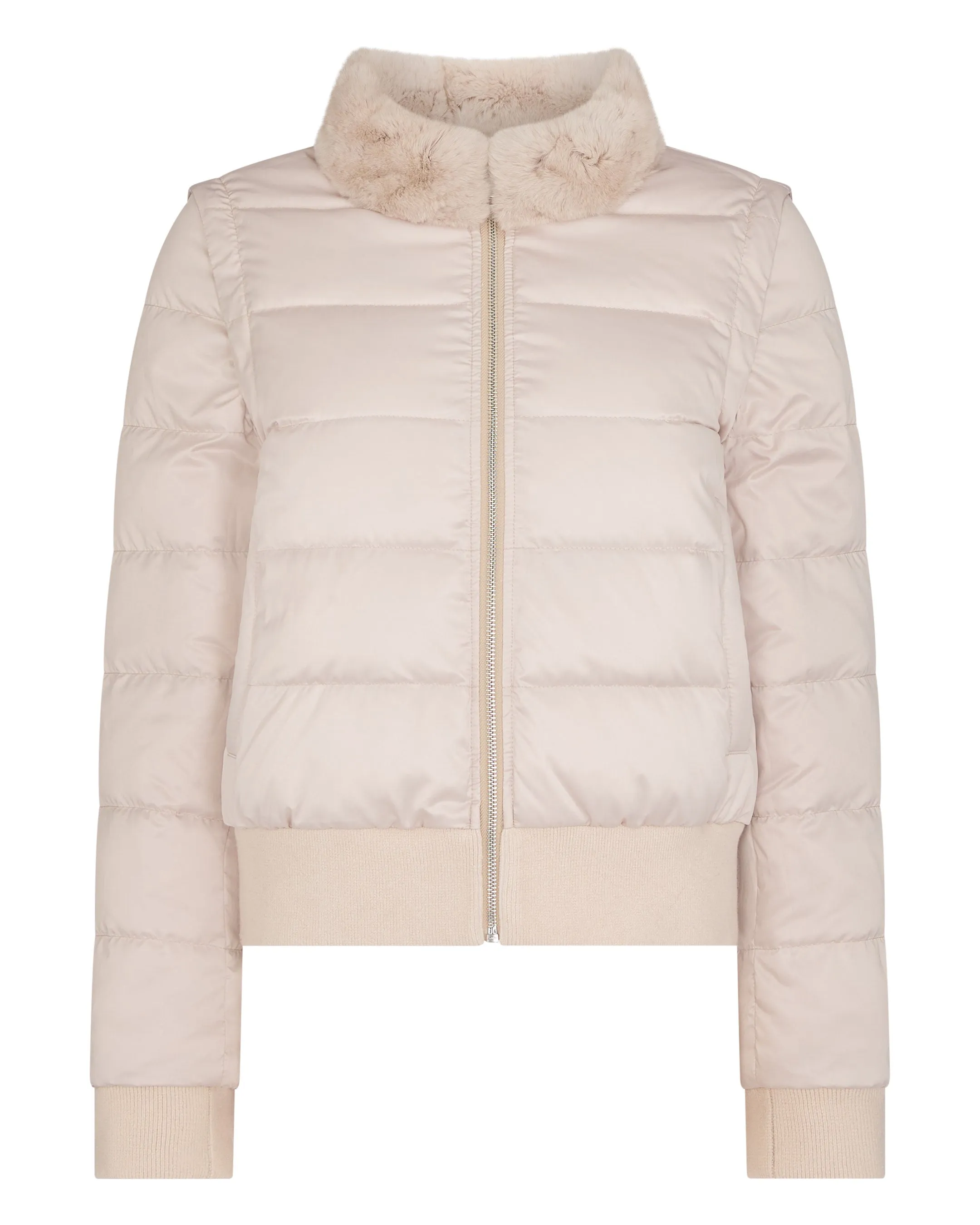 Women's Eva Birdseye Fur Jacket Ecru White