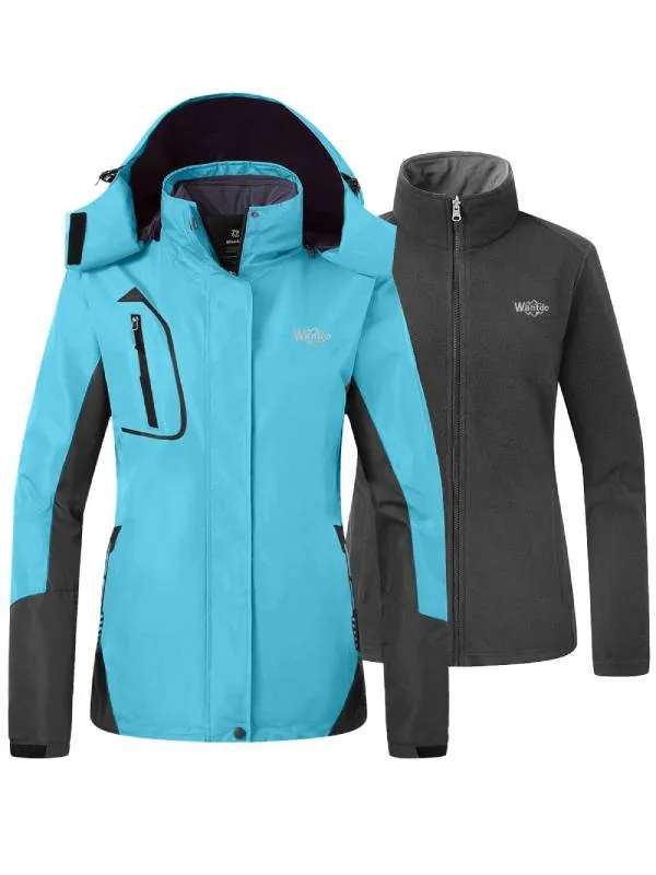 Women's Fleece 3-in-1 Interchange Ski Jacket Waterproof Insulated Coat Alpine III