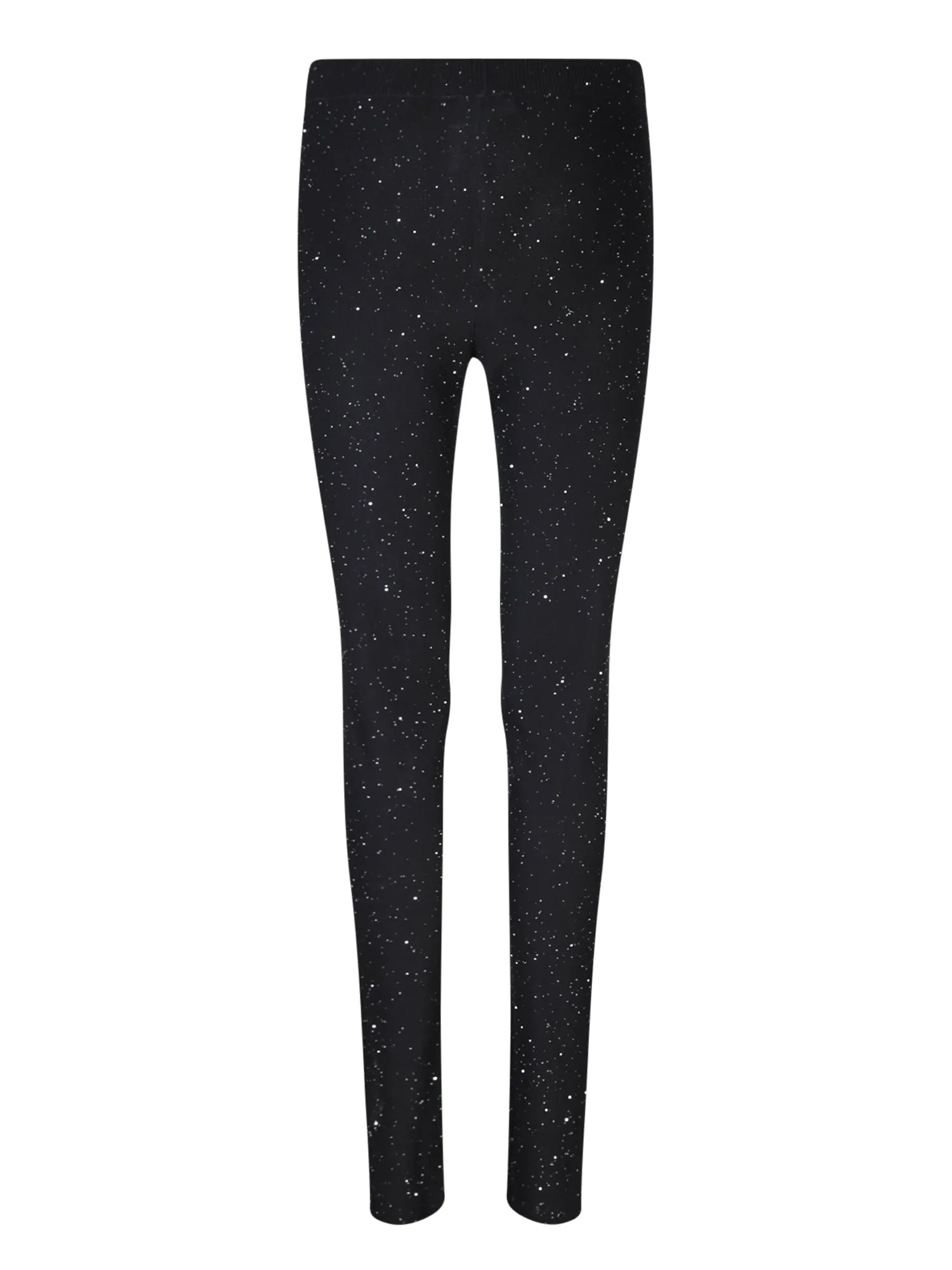 Wool Sequined Leggings in Black