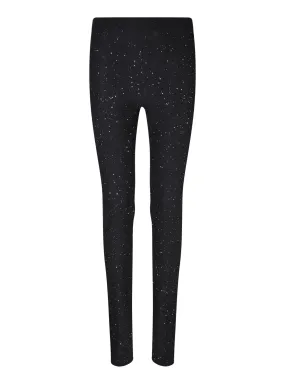 Wool Sequined Leggings in Black