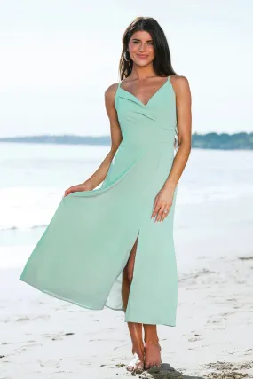 X Madison Beach Wedding Romance Leg-Slit Midi Dress