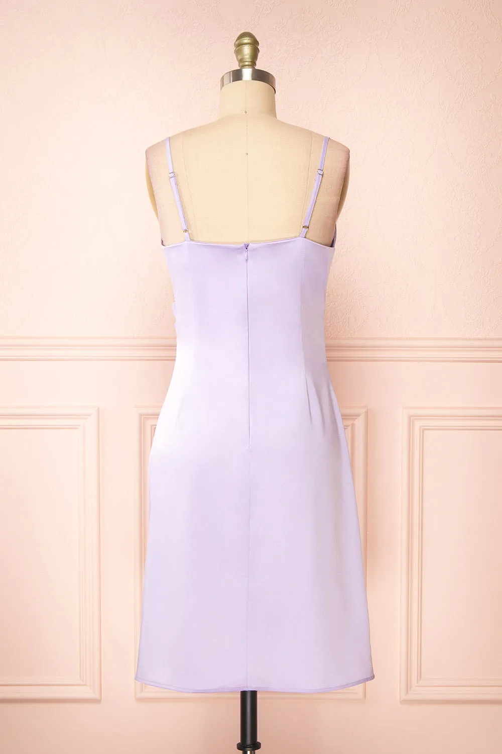 Zaina Lilac | Cowl Neck Satin Slip Dress