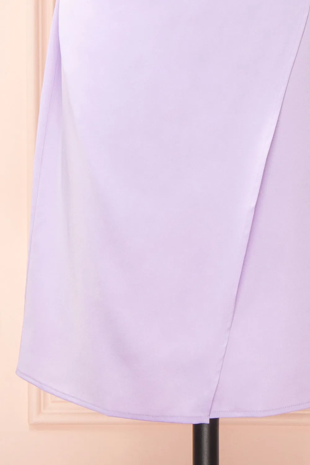 Zaina Lilac | Cowl Neck Satin Slip Dress