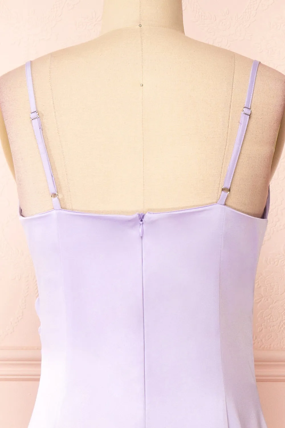 Zaina Lilac | Cowl Neck Satin Slip Dress