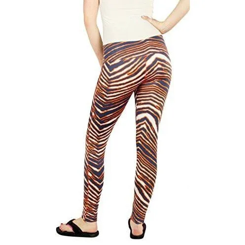 Zubaz NFL Women's Chicago Bears Team Color Tiger Print Leggings Pants